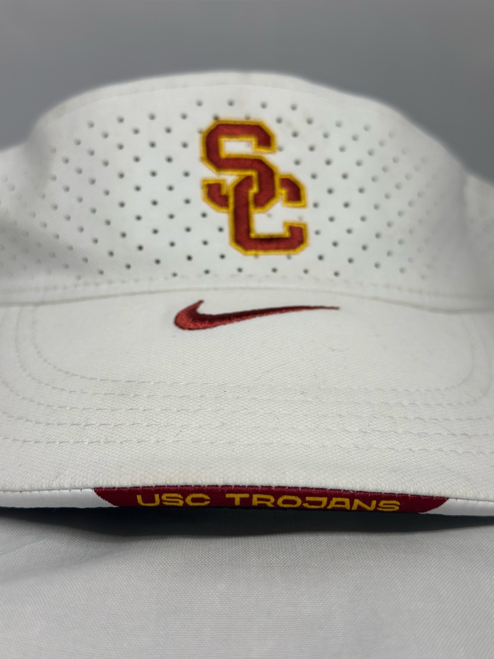 Nike USC Trojans Dri-Fit Adjustable Visor - White